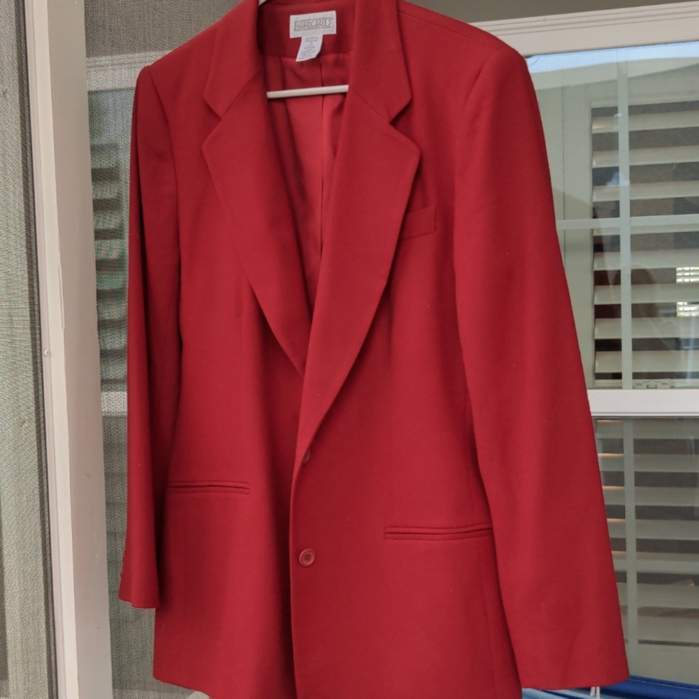Vintage New w/ Tags Deep Red Lands' End Blazer (12)